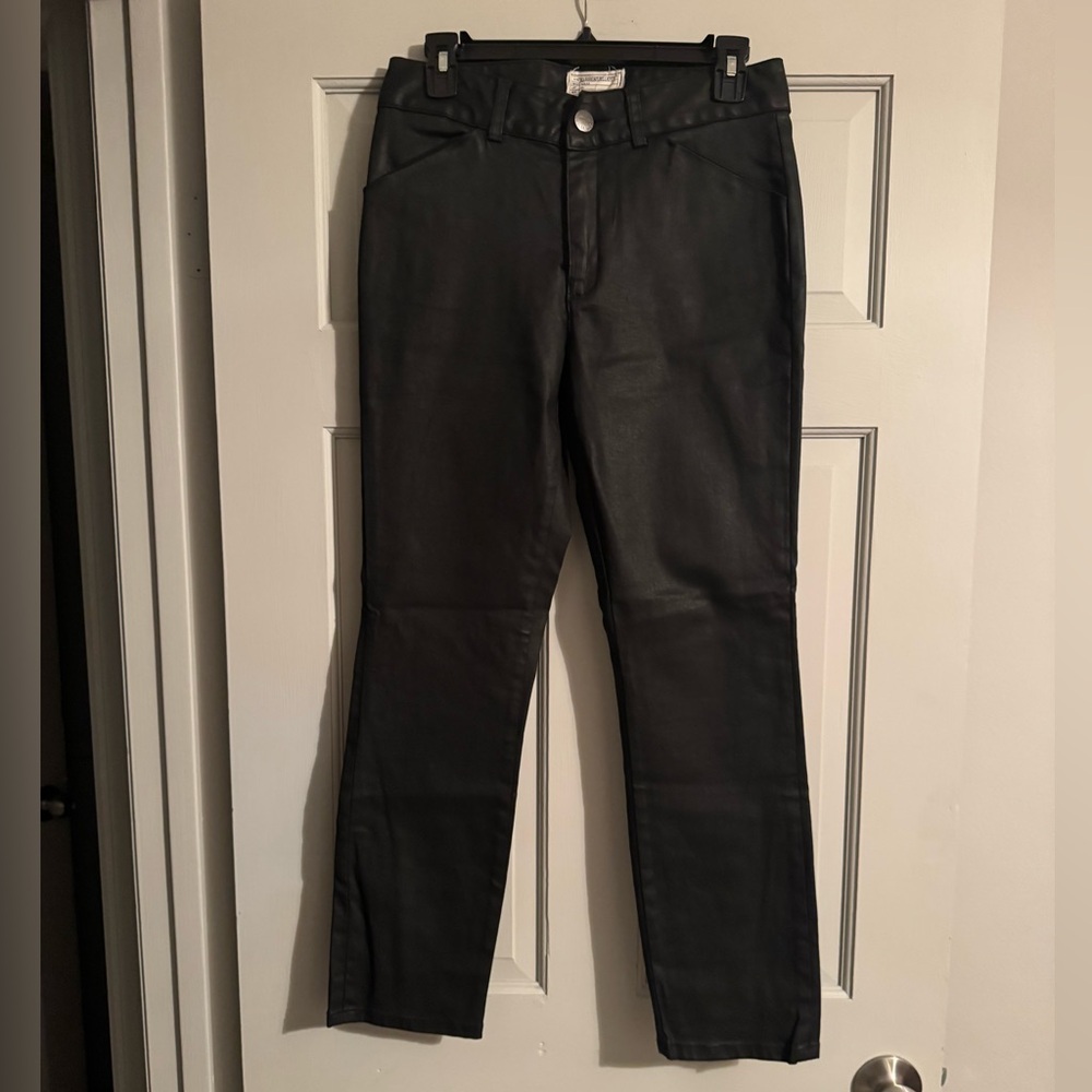 Current/Elliott Black faux leather pants size 27 sample sale